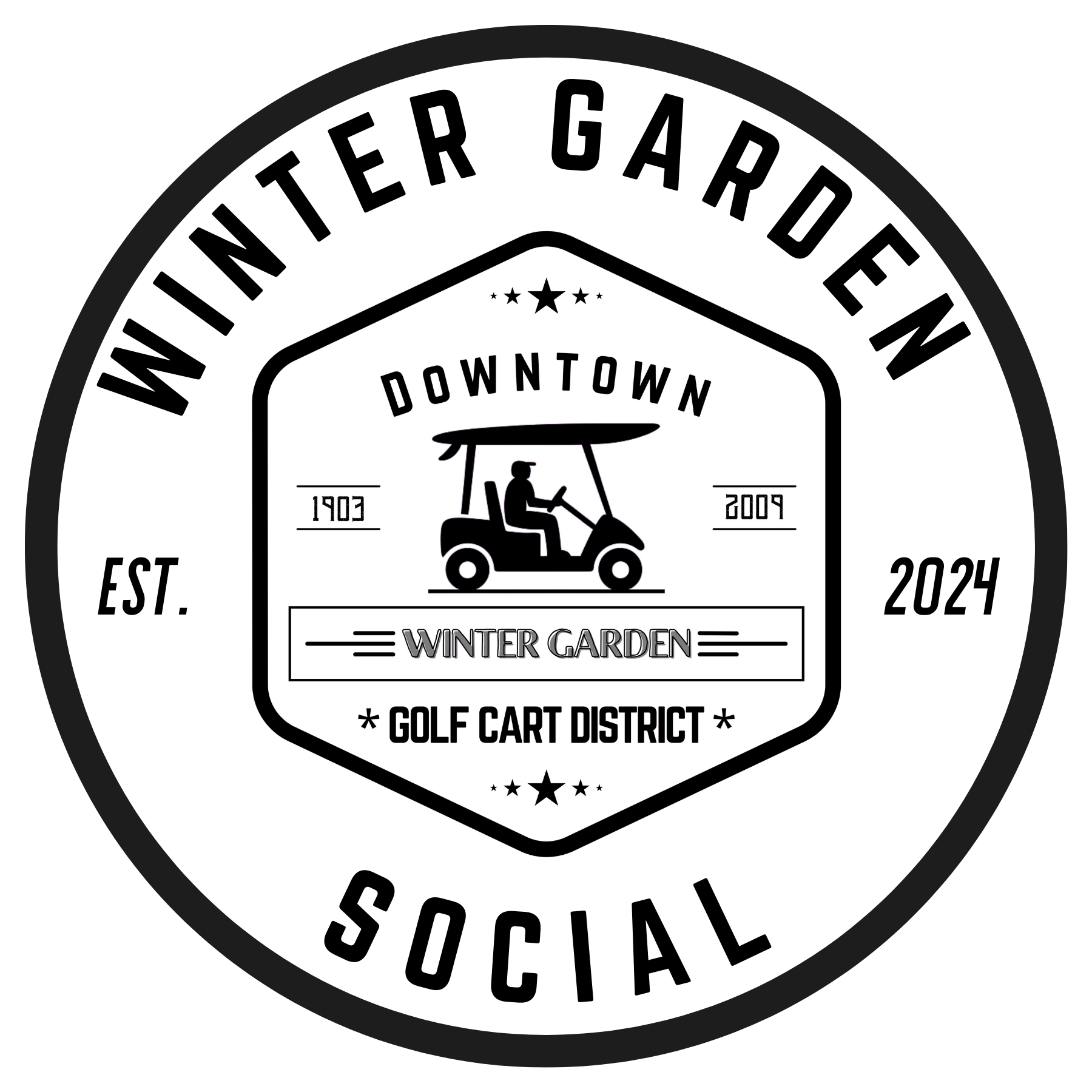 **WGS Badge Golf Cart District Downtown WG