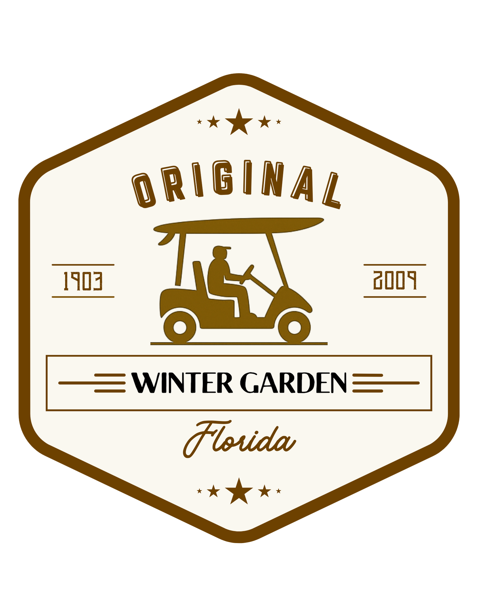 **Golf Cart District Original Winter Garden (Hex Logo)