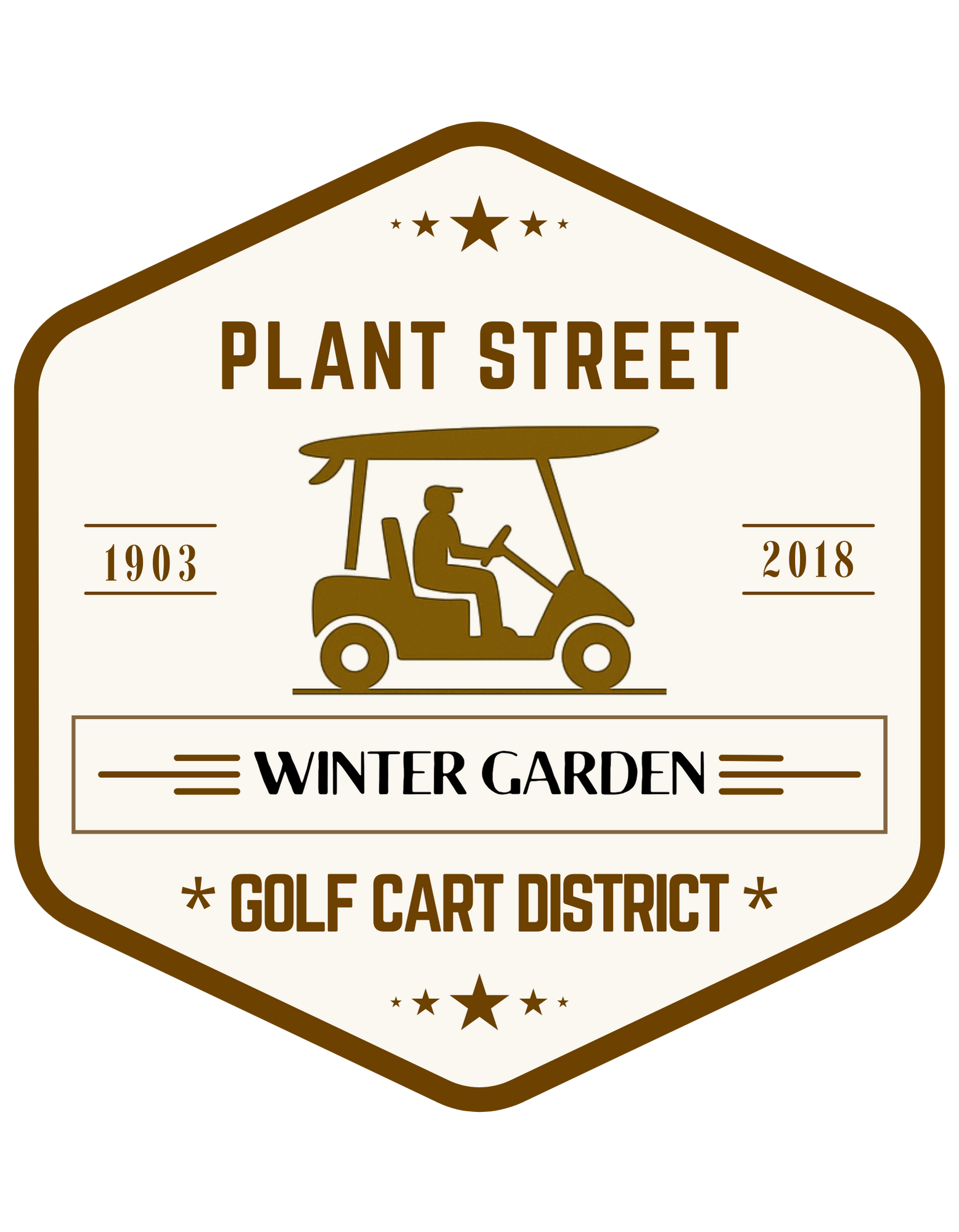 **Golf Cart District Plant Street (Hex Logo)