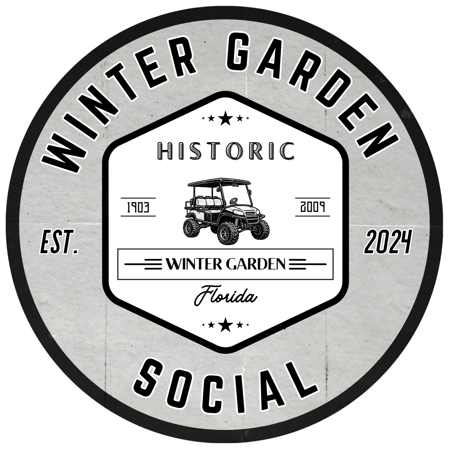 **WGS Badge Golf Cart District Historic WG