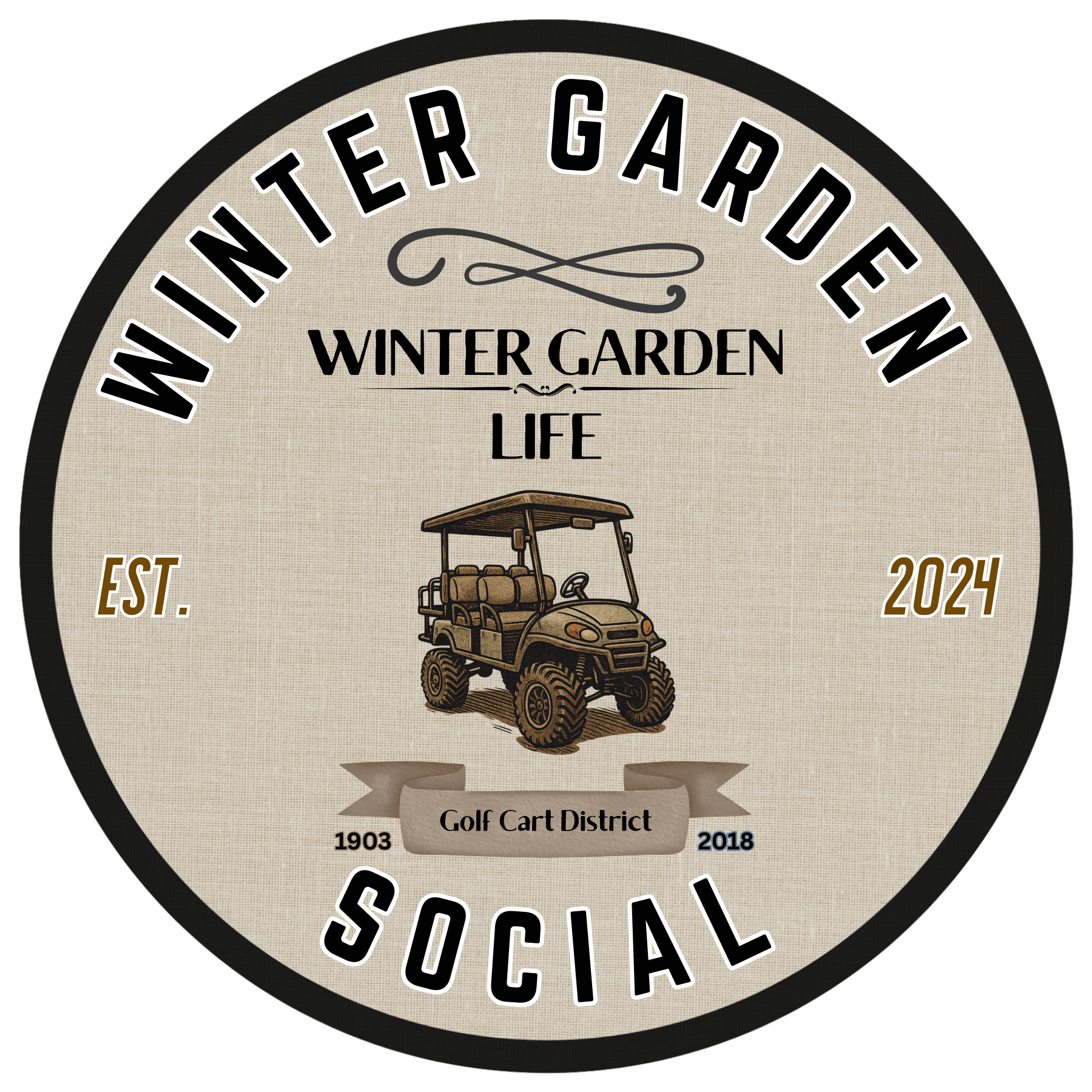 **WGS  Badge Golf Cart District Vintage Logo