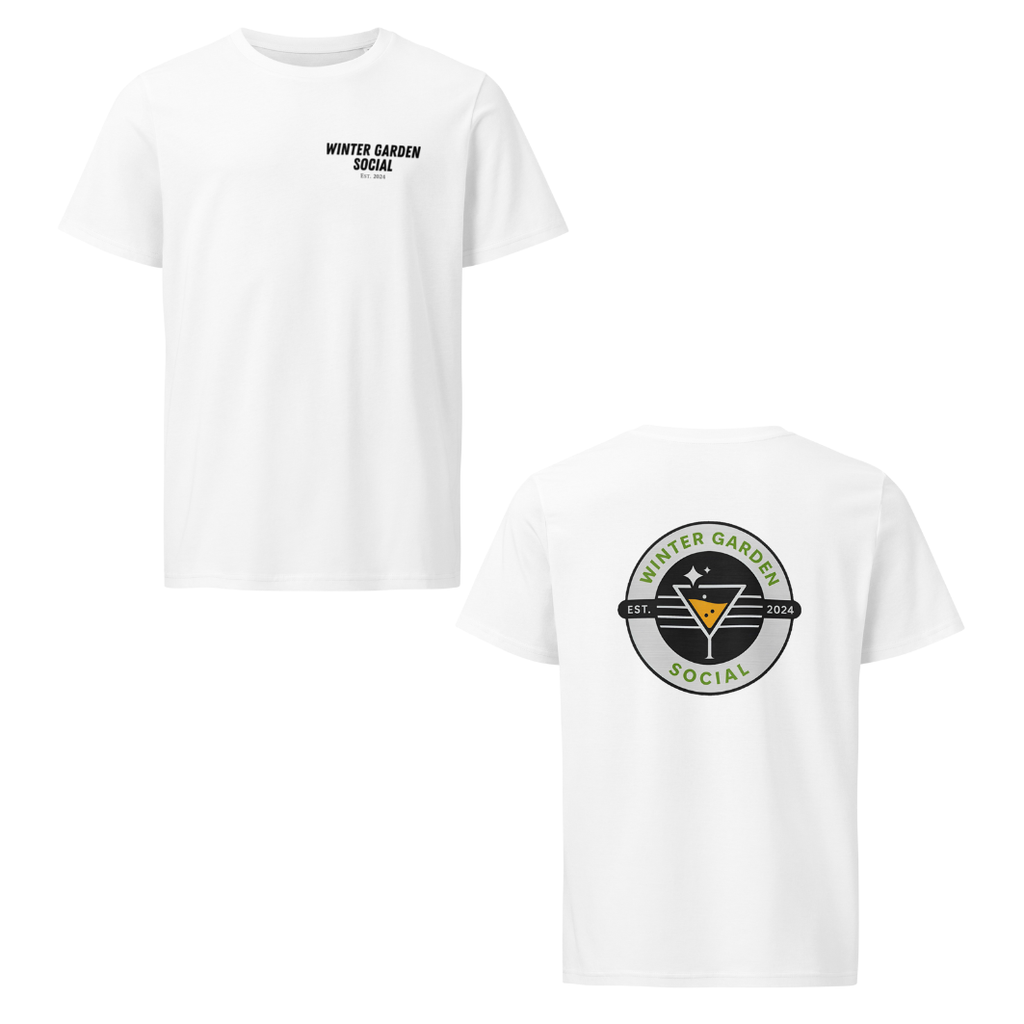 Winter Garden Social Logo (Front & Back) - Unisex organic mid-light t-shirt