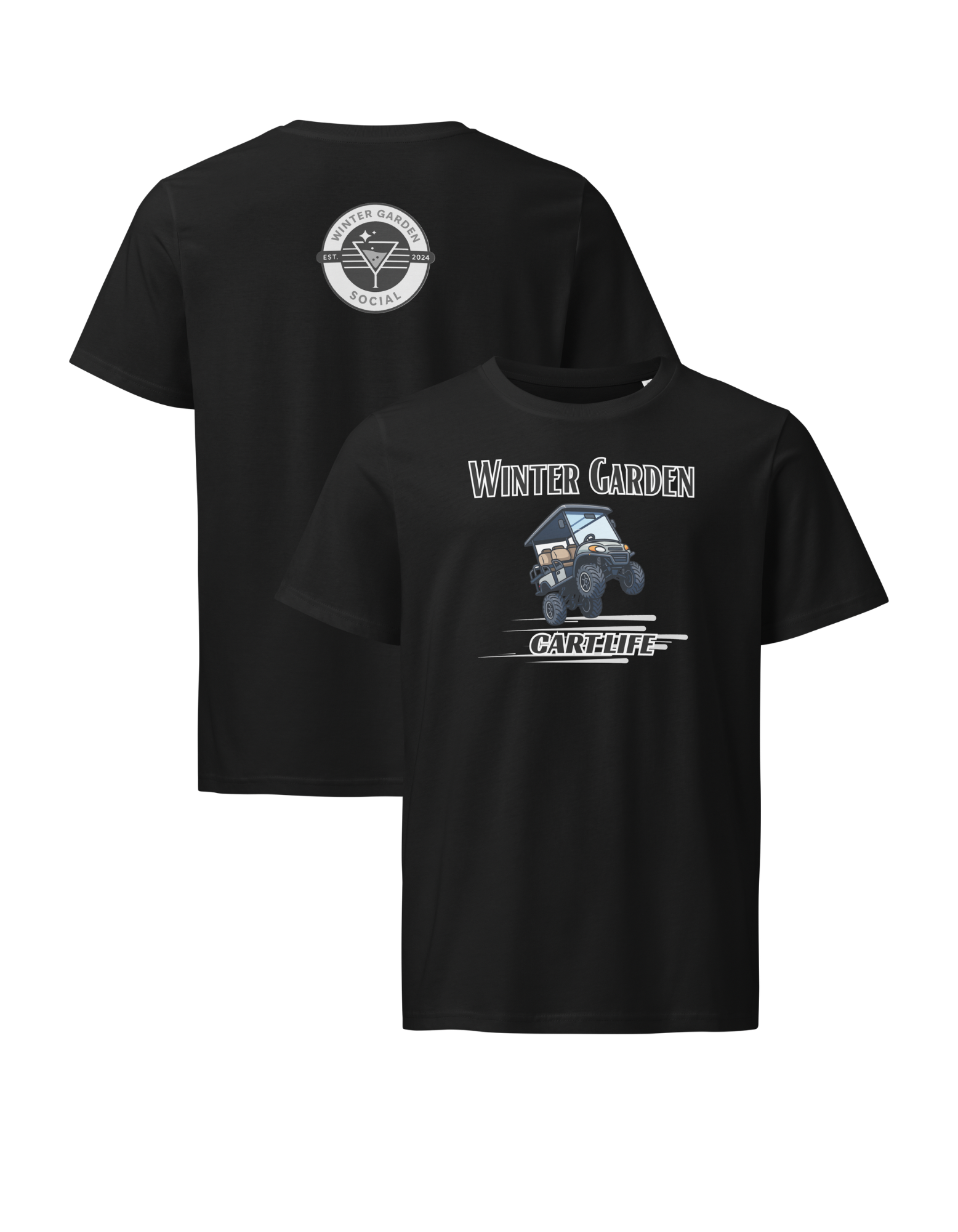 WGS Cartoon Cart Life (Black) -  Unisex organic mid-light t-shirt