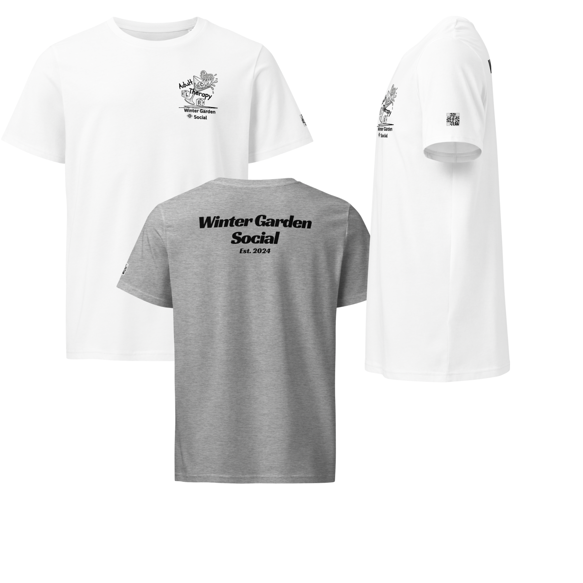 Adult Therapy Badge Logo (Feont & Back) - Unisex organic mid-light t-shirt