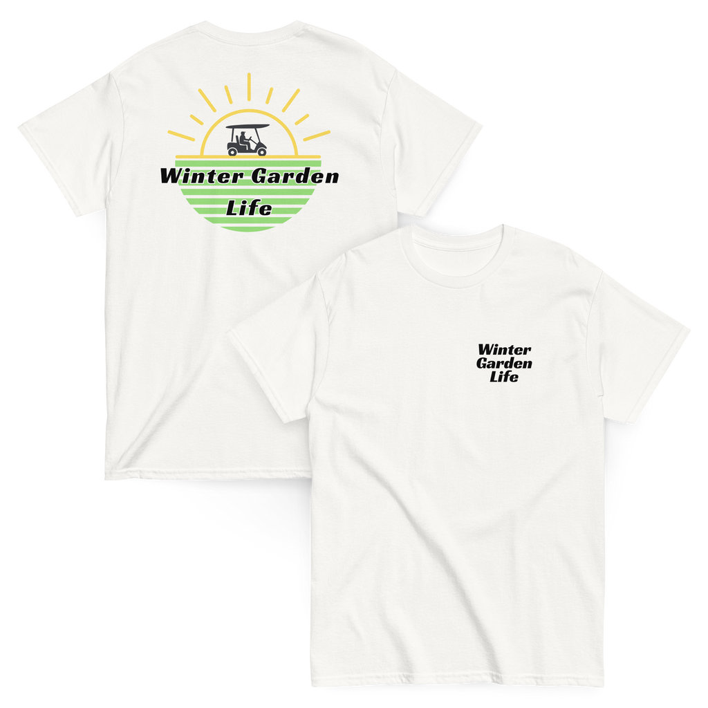 WGFL/WG Life Sunset Golf Cart Logo (Front + Back) - Unisex classic tee