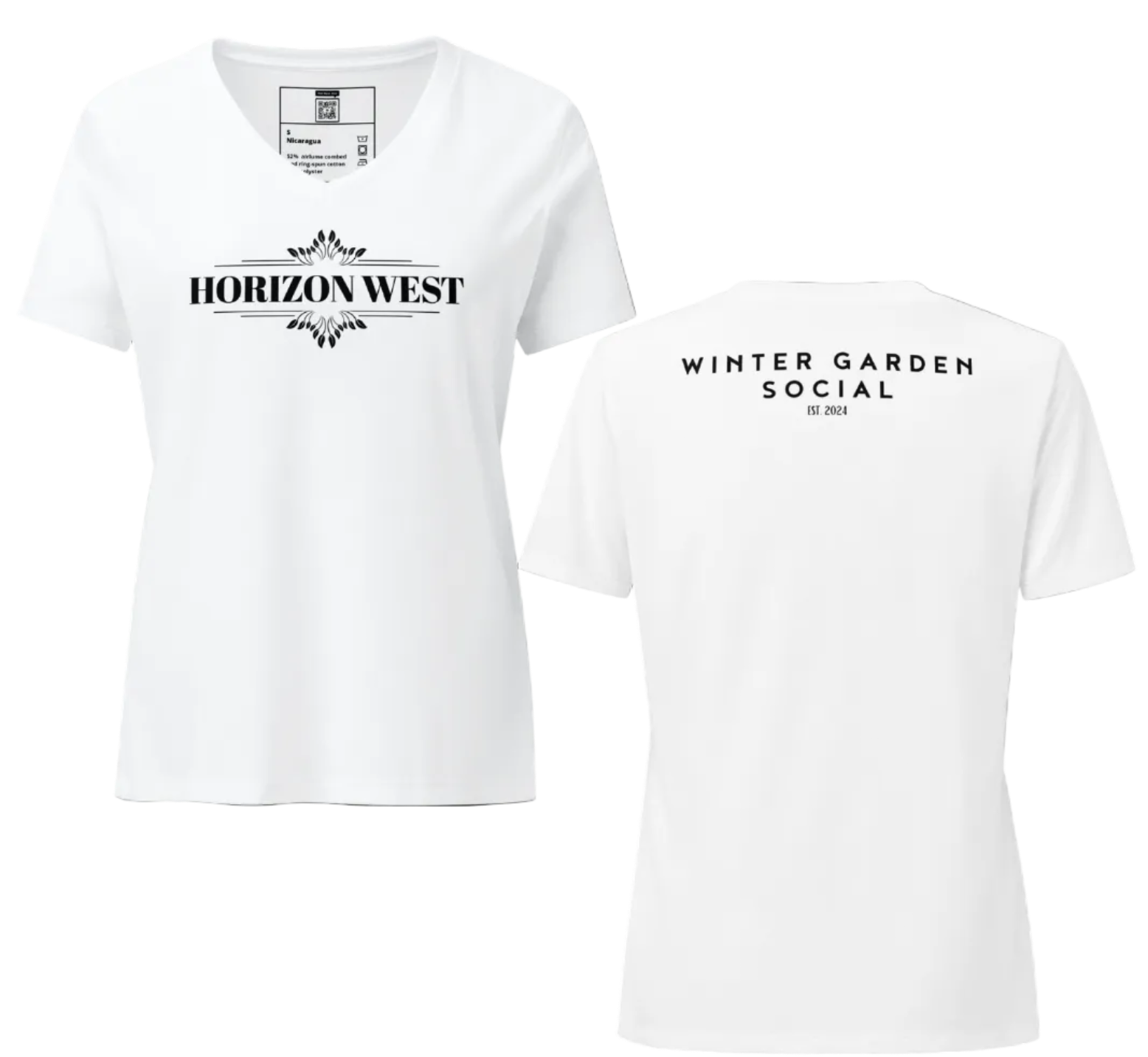 Horizon West Ornamental (Front + Back) - Women’s relaxed v-neck t-shirt