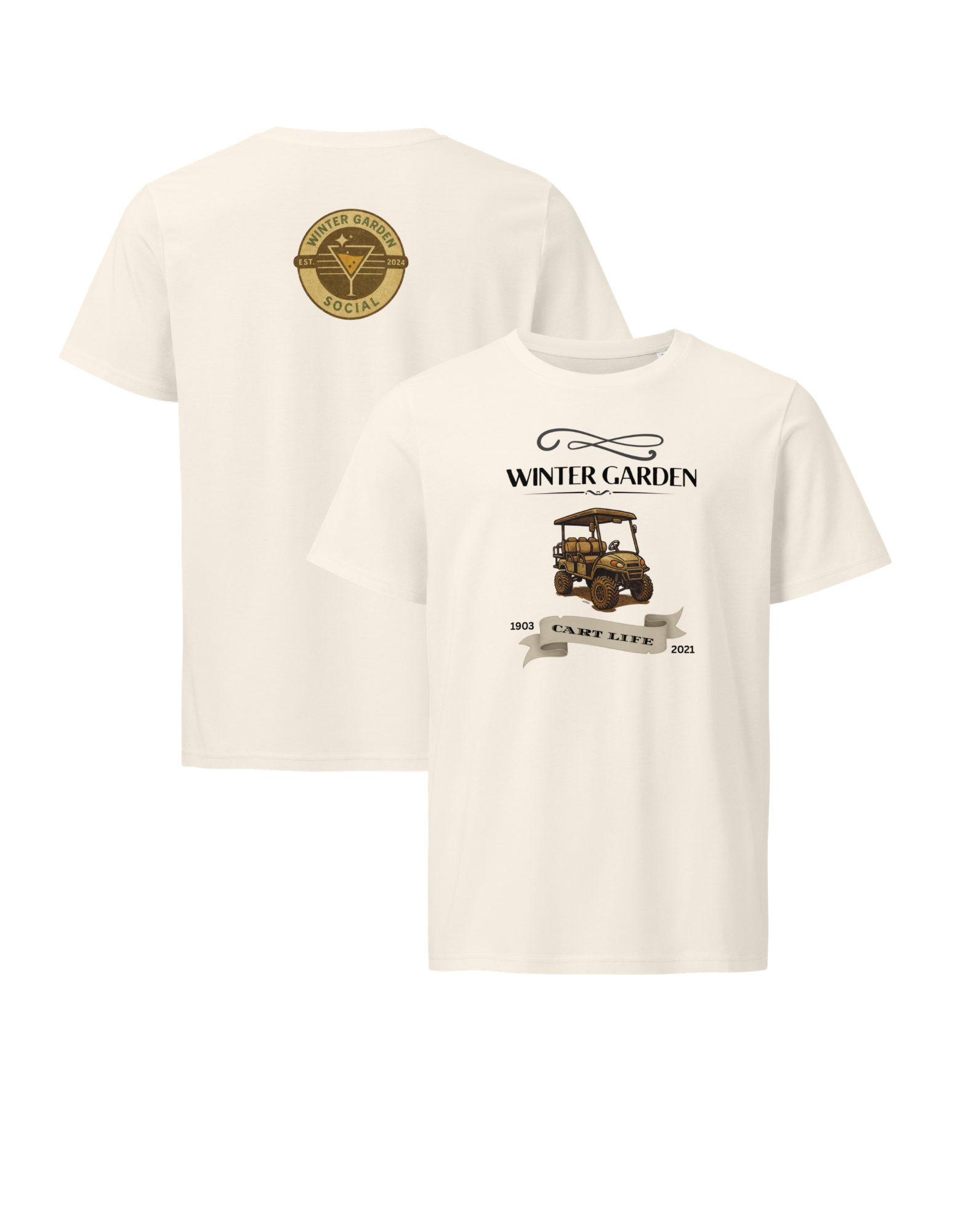 WGS Vintage Cart Life (Front + Back)- Unisex organic mid-light t-shirt