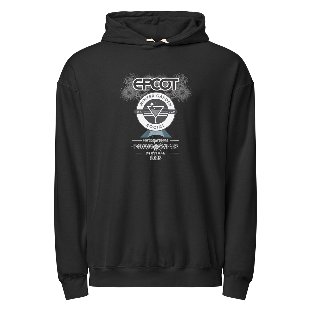 Food & Wine 2025 (B&W) - Unisex garment-dyed lightweight hoodie