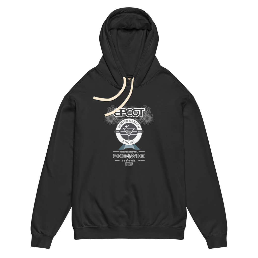Food & Wine 2025 (B&W) - Unisex garment-dyed lightweight hoodie