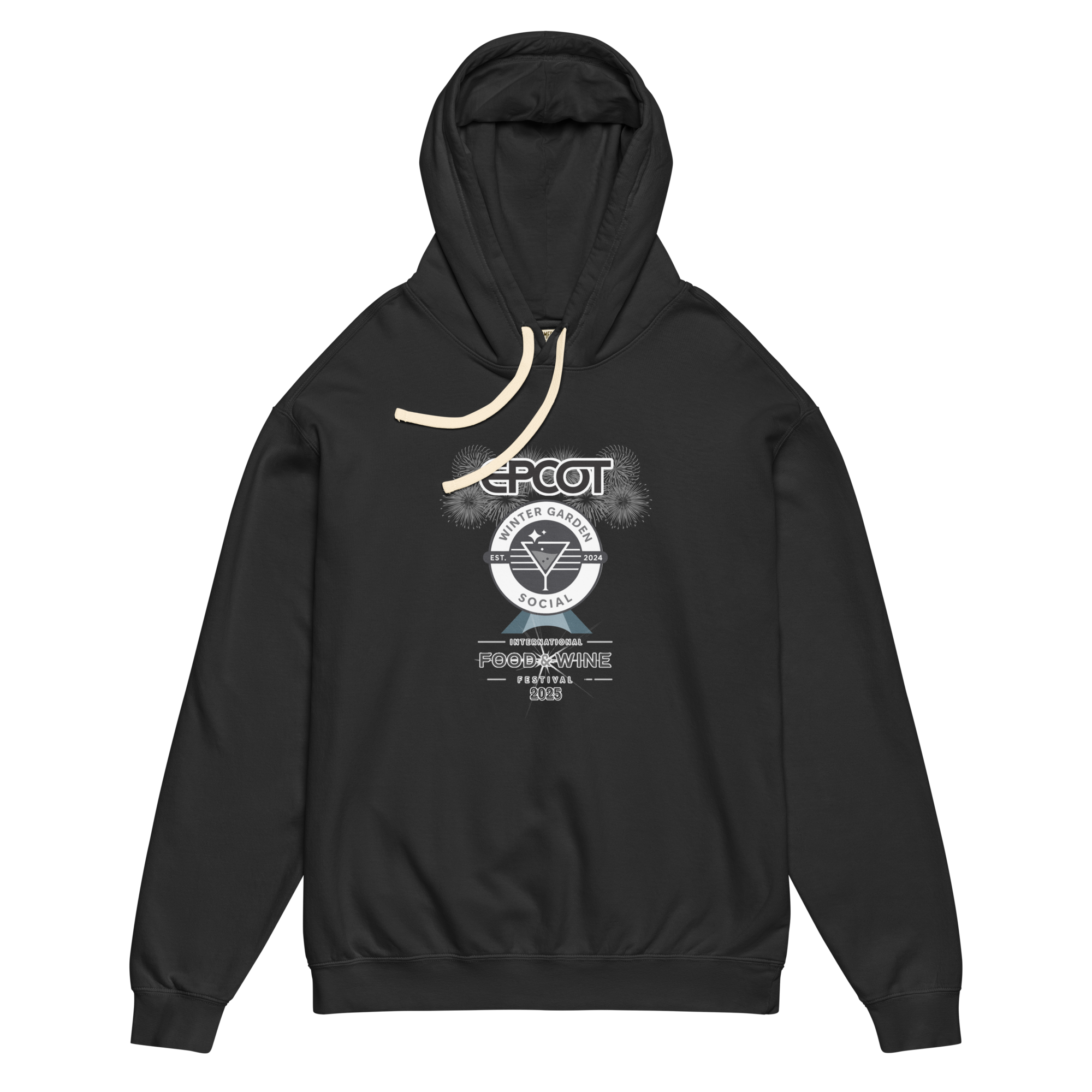 Food & Wine 2025 (B&W) - Unisex garment-dyed lightweight hoodie