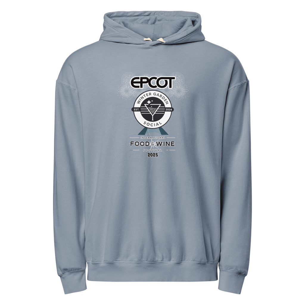 Food & Wine 2025 (B&W) - Unisex garment-dyed lightweight hoodie