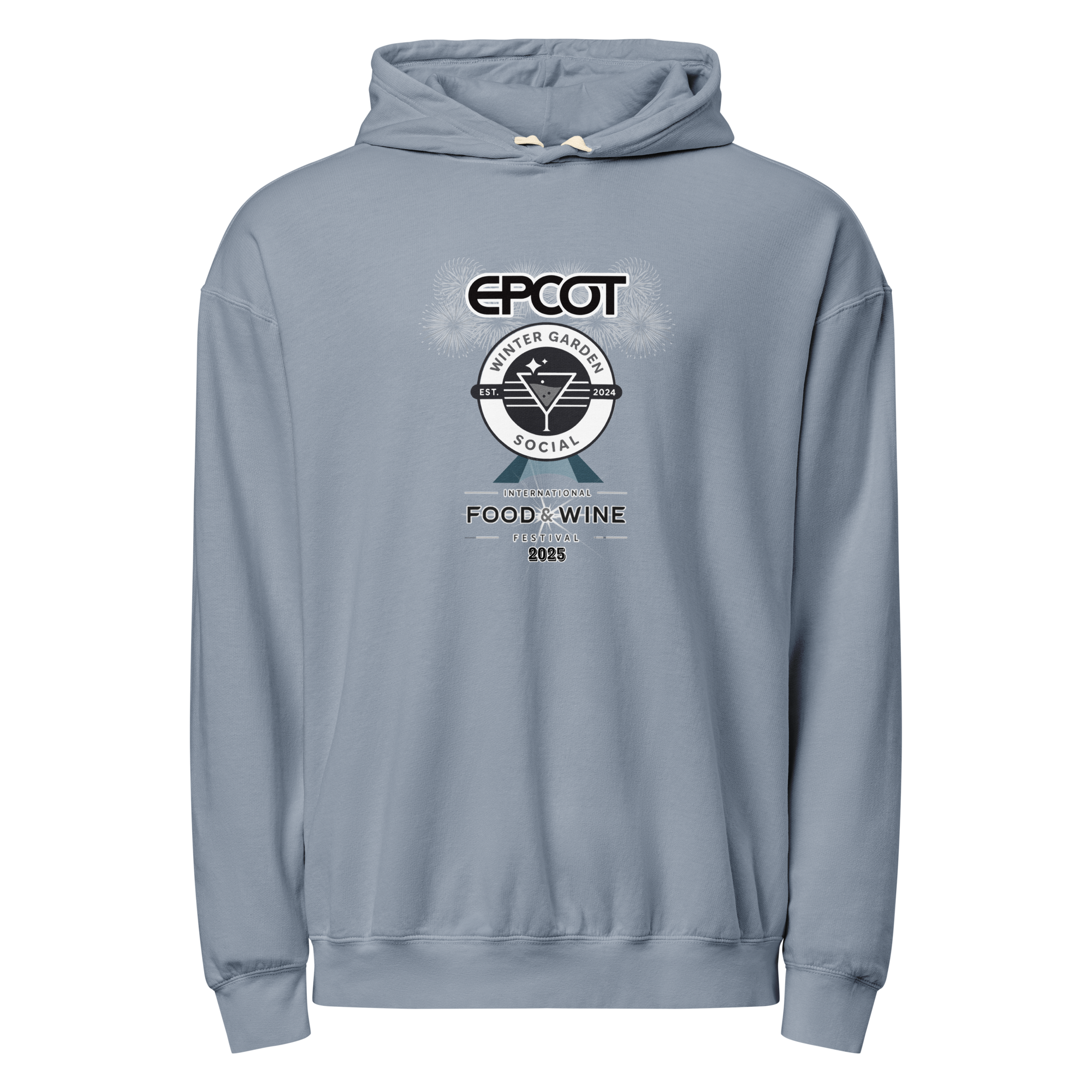 Food & Wine 2025 (B&W) - Unisex garment-dyed lightweight hoodie