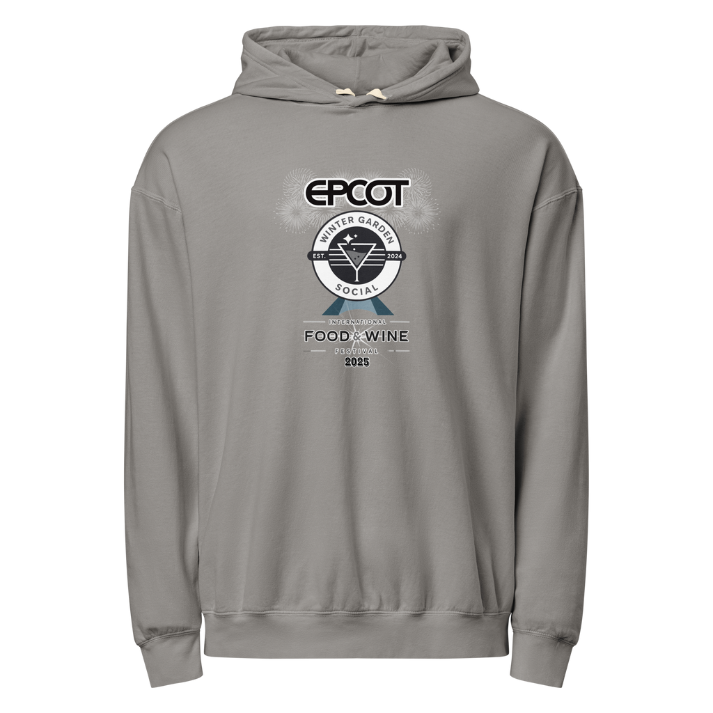 Food & Wine 2025 (B&W) - Unisex garment-dyed lightweight hoodie