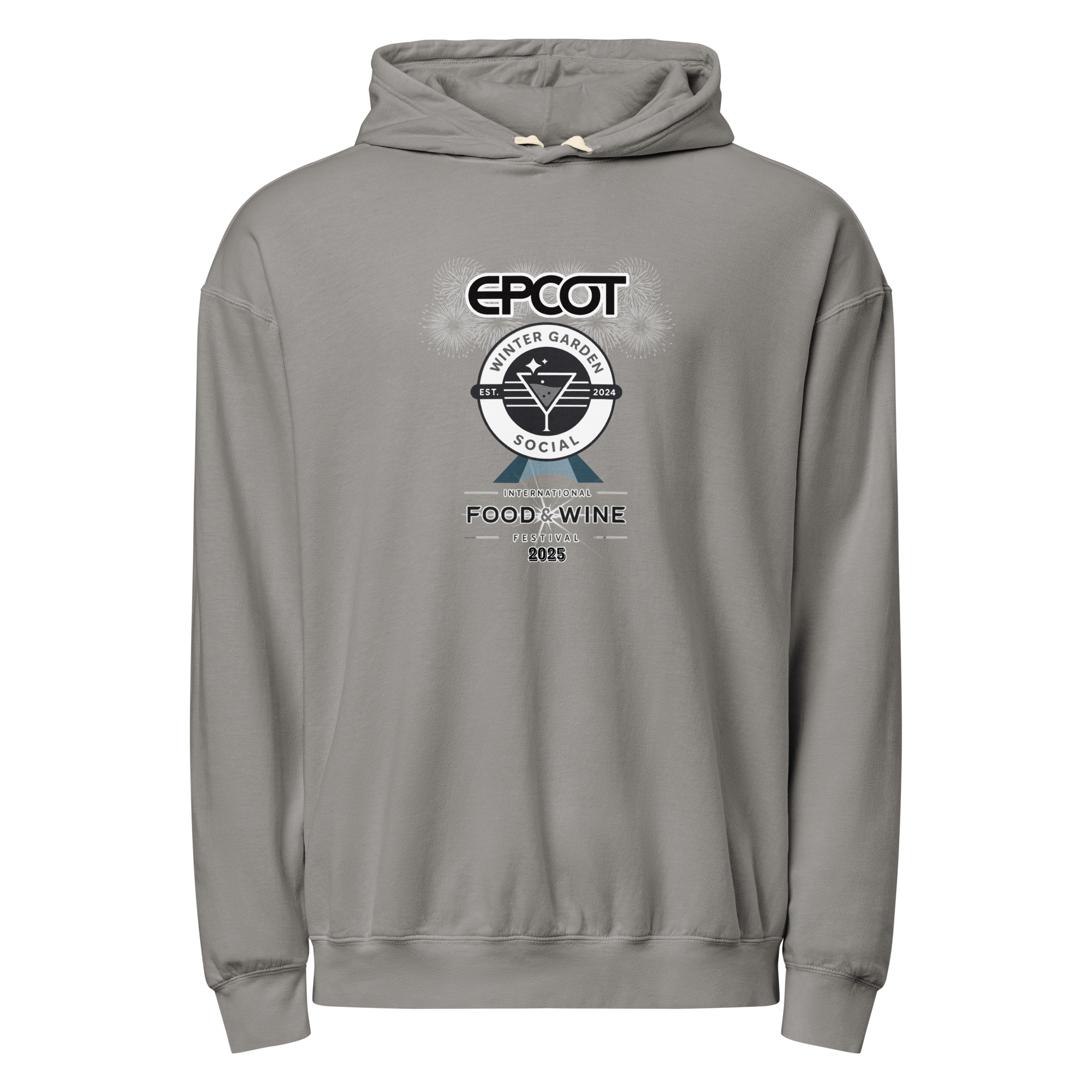 Food & Wine 2025 (B&W) - Unisex garment-dyed lightweight hoodie