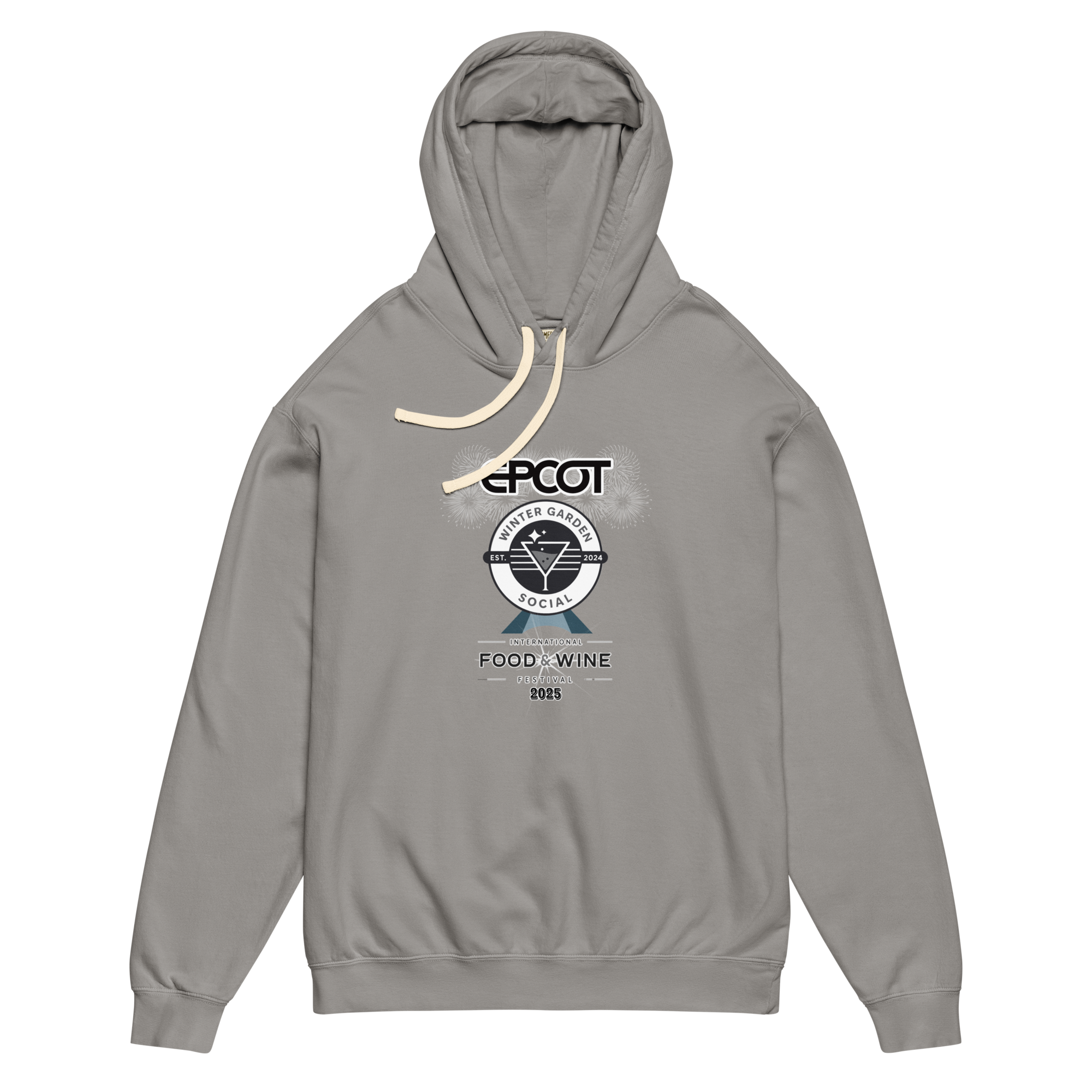 Food & Wine 2025 (B&W) - Unisex garment-dyed lightweight hoodie