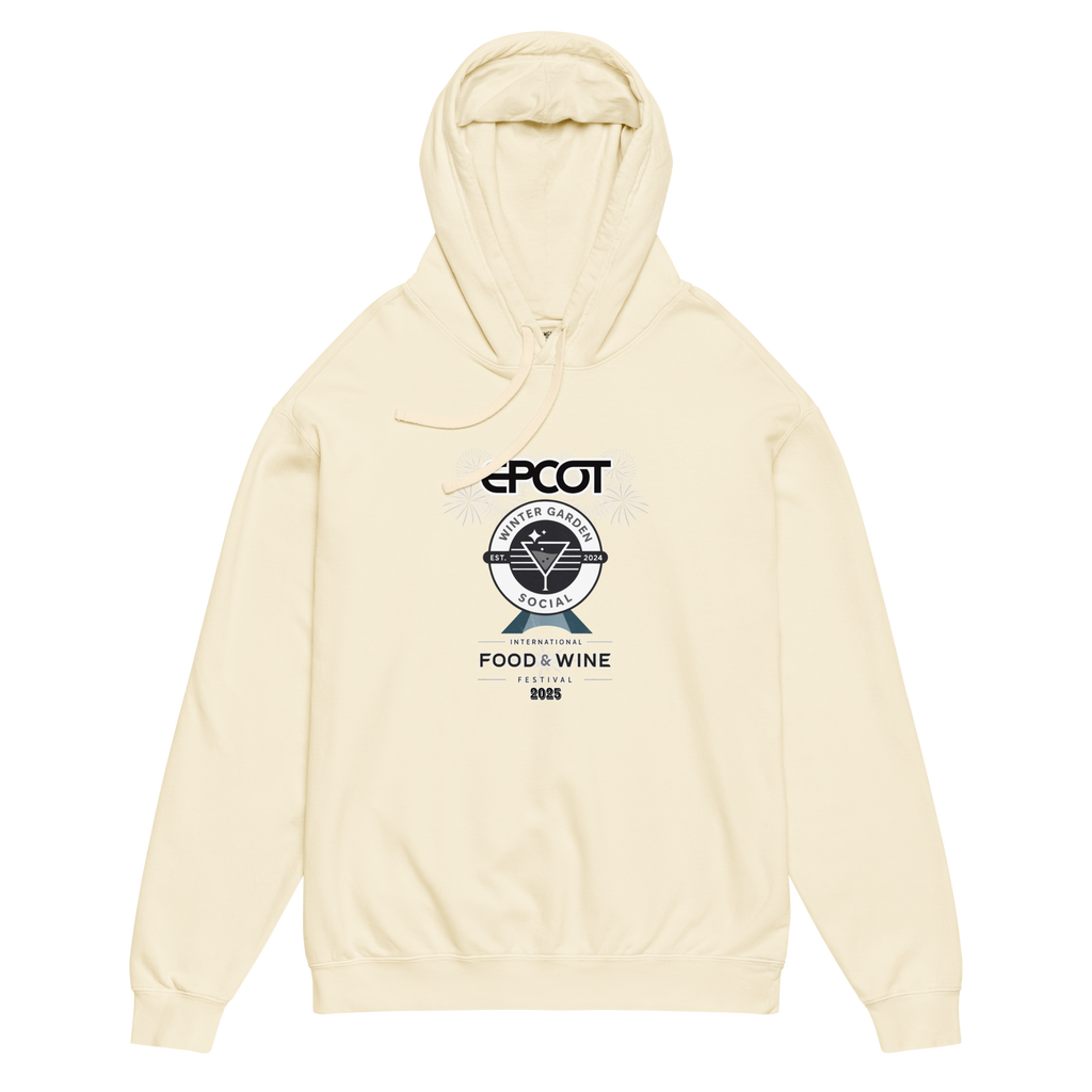 Food & Wine 2025 (B&W) - Unisex garment-dyed lightweight hoodie