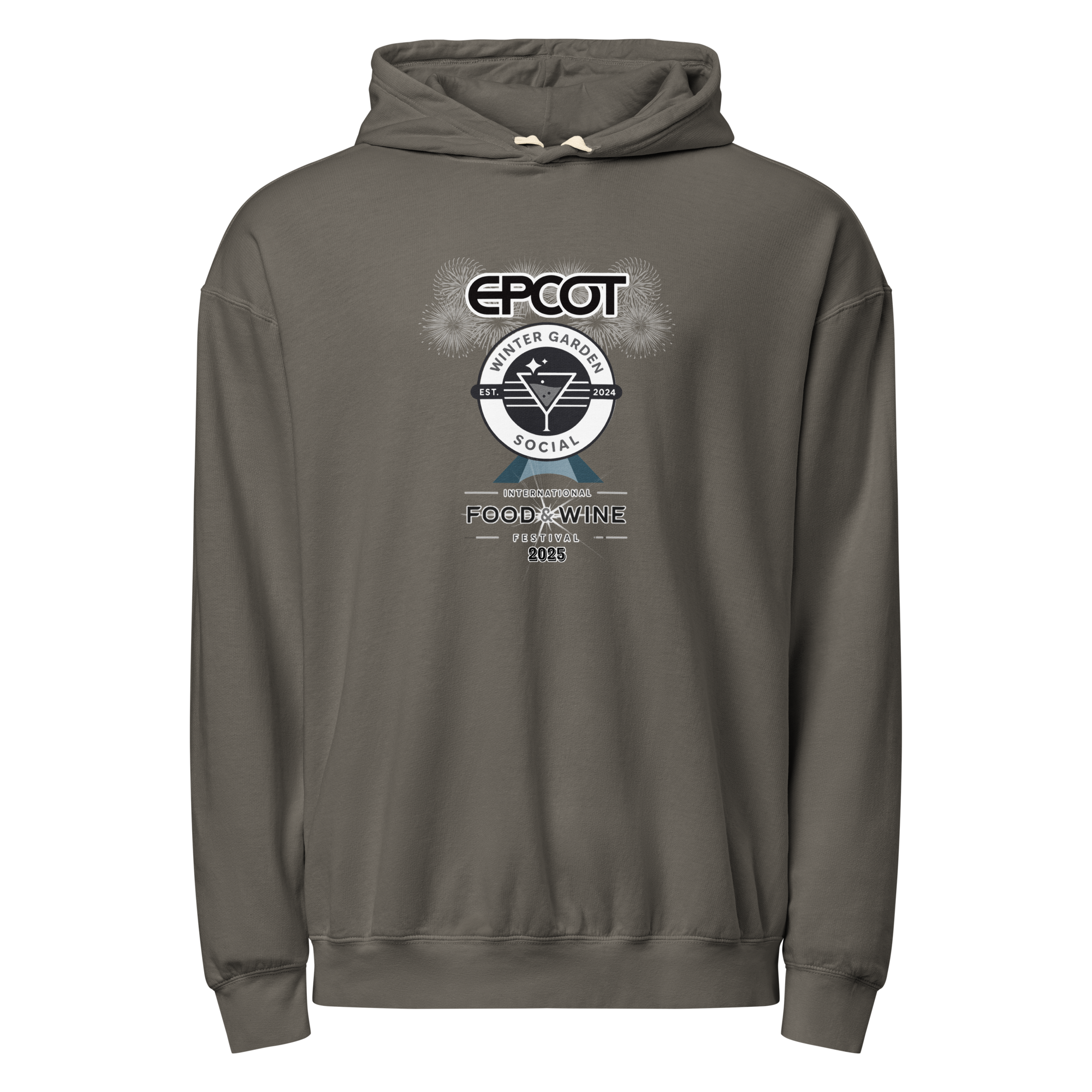 Food & Wine 2025 (B&W) - Unisex garment-dyed lightweight hoodie