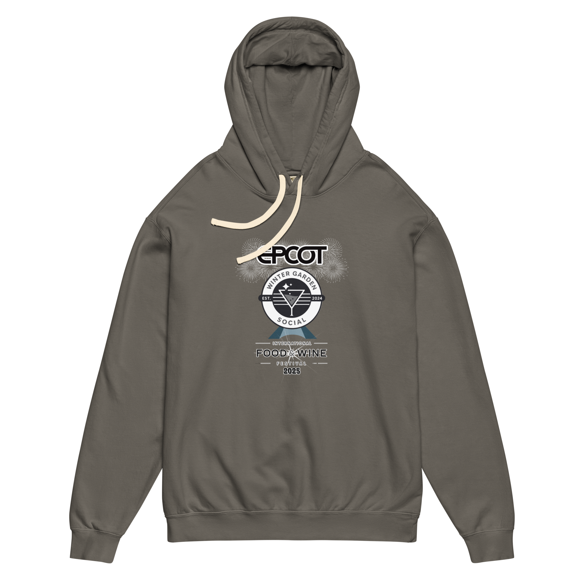 Food & Wine 2025 (B&W) - Unisex garment-dyed lightweight hoodie