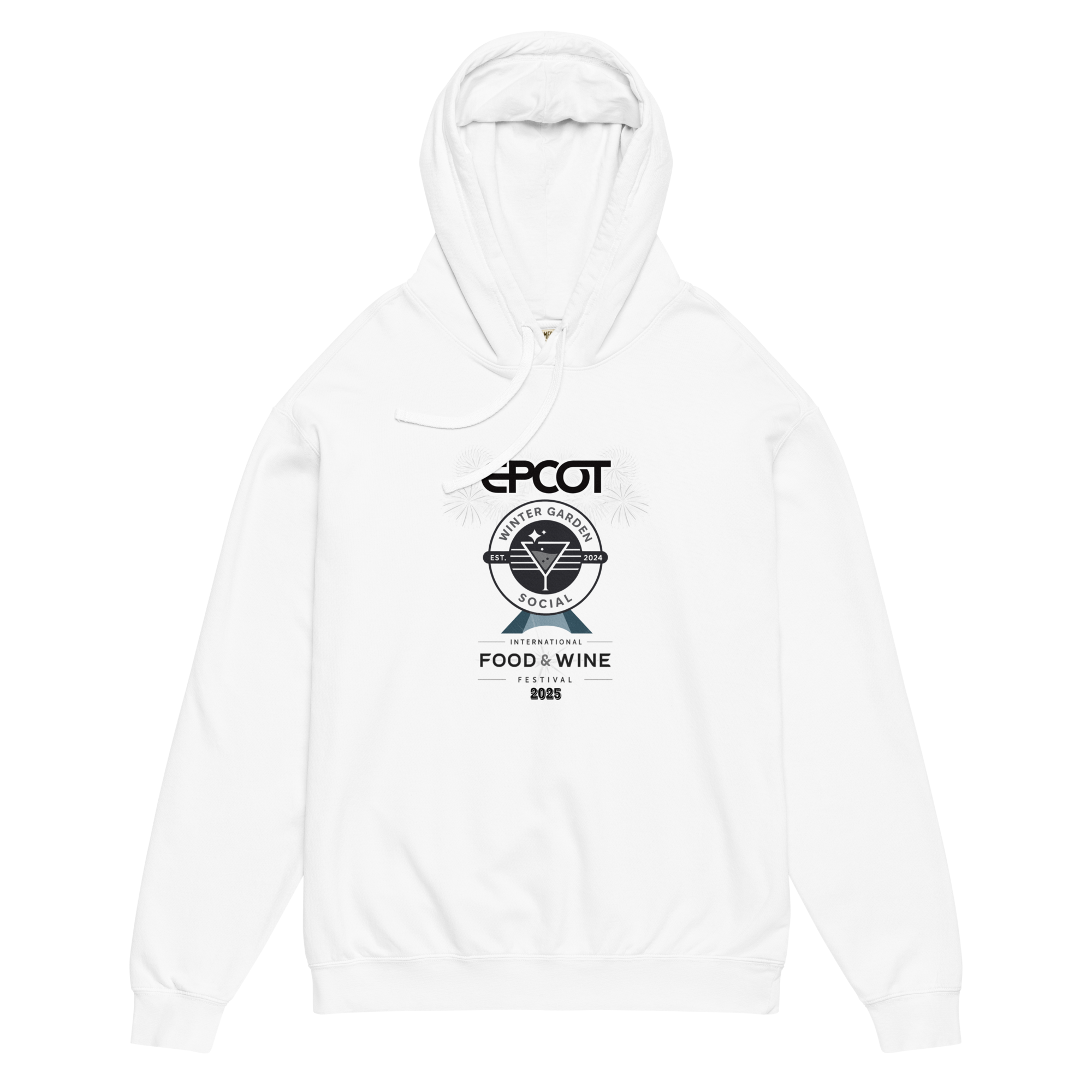 Food & Wine 2025 (B&W) - Unisex garment-dyed lightweight hoodie