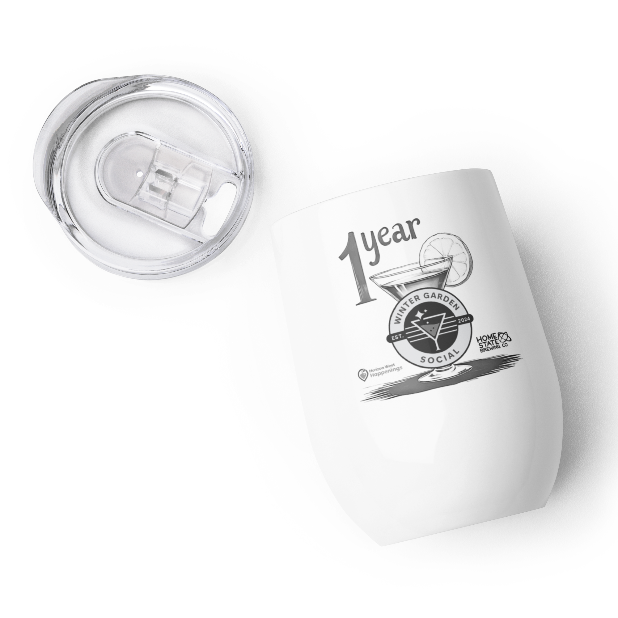 Food & Wine - Wine tumbler (B&W)